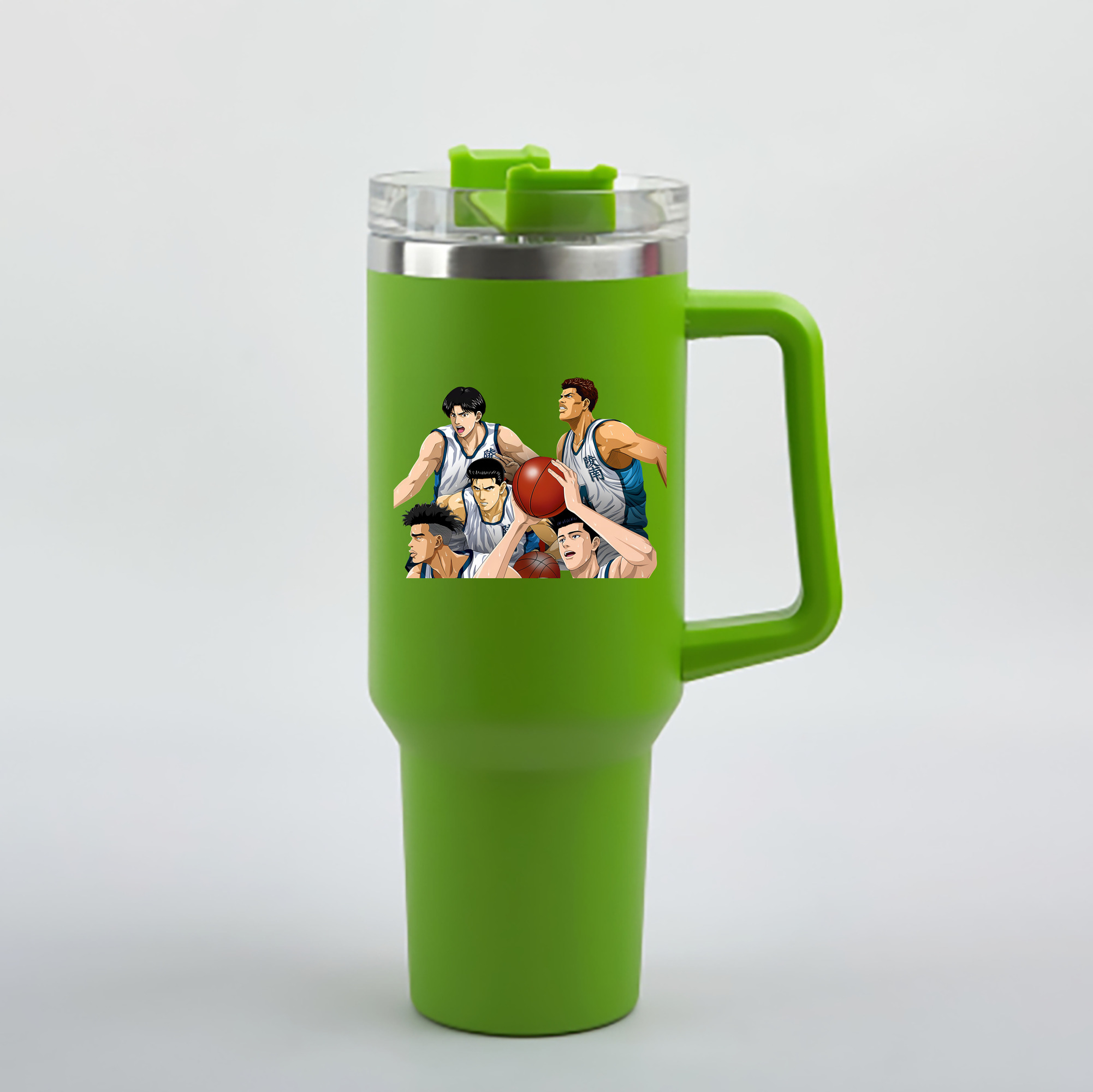 （画像用） SLAM DUNK／スラムダンク 1200mL車用タンブラー - クリスタルステッカー（プラスチックストロー付き）